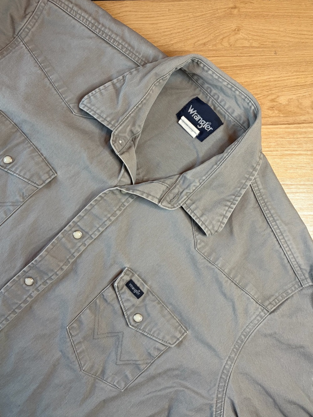 Wrangler Grey 100% Cotton Western Pearl Snap Shirt 2X